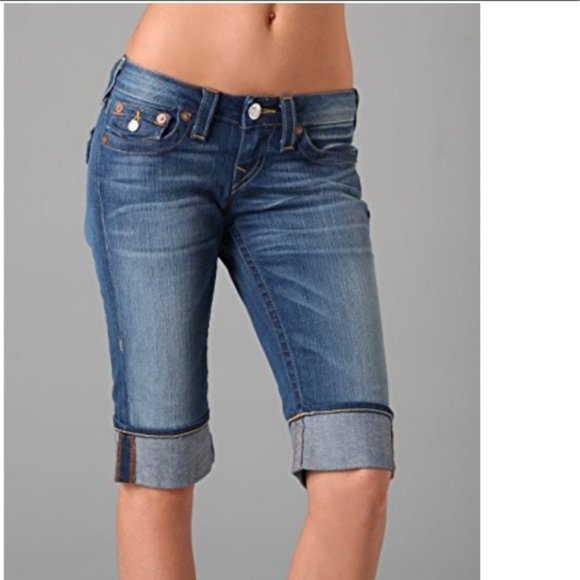 true religion knee length shorts